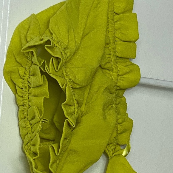 MISSLOLA | Chartreuse Ruffled Mini Dress - Picture 2 of 6